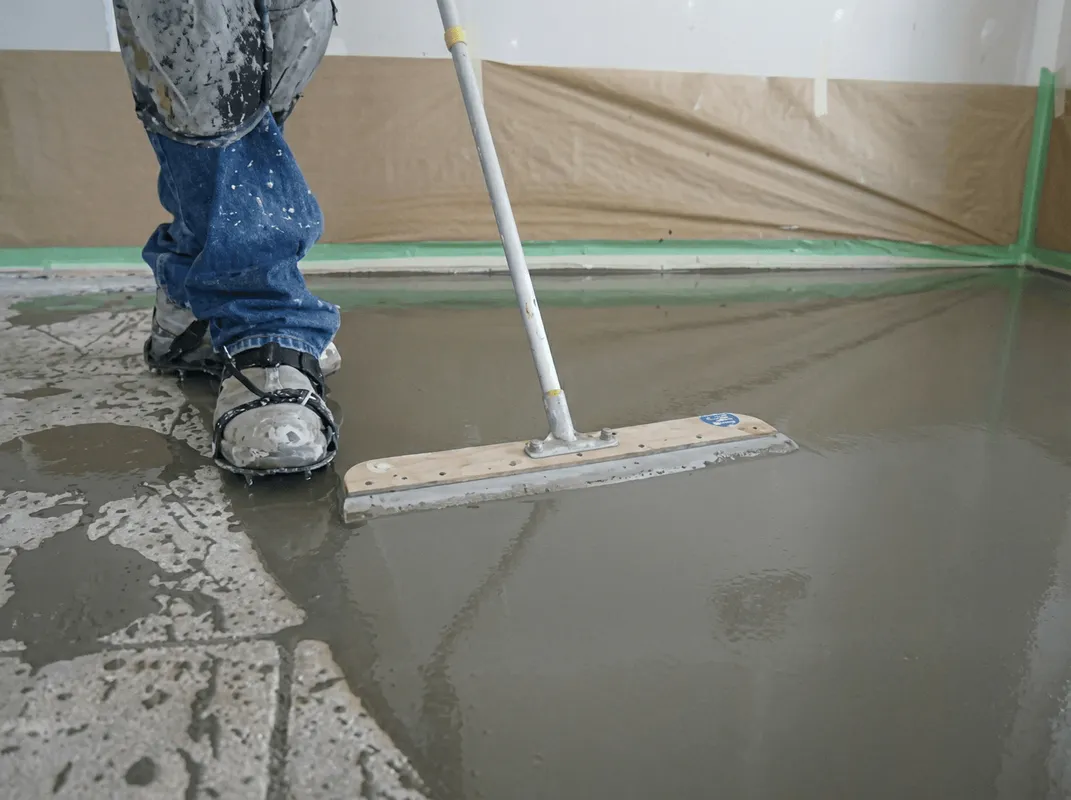 Uneven floor being professionally repaired in Peoria, IL
